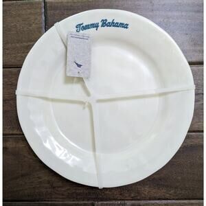 Tommy Bahama Melamine Hobnail 11” Round Dinner Plates New Pack Set Of 4 White